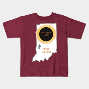 Total Eclipse Indiana 2024 - Clay County Kids T-Shirt